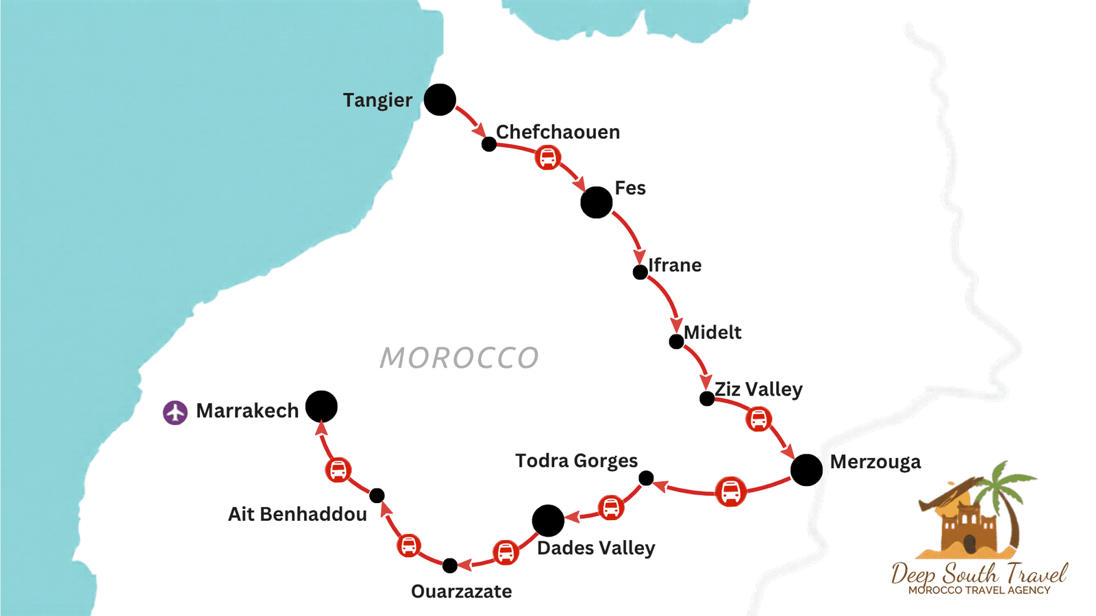 5-Day Desert Tour from Tangier to Marrakech